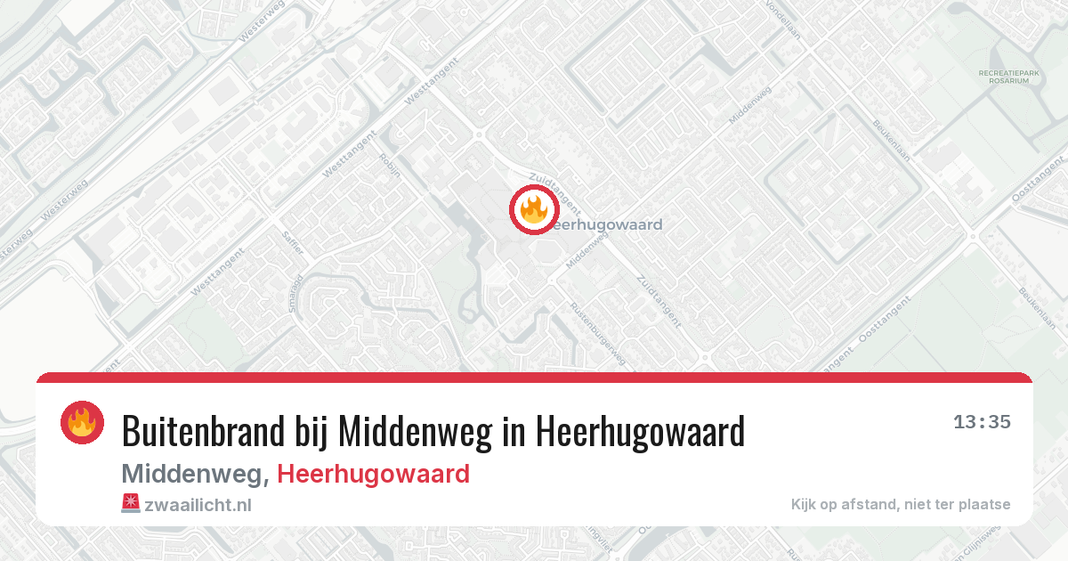 Buitenbrand bij Middenweg in Heerhugowaard — 14 jul 2026