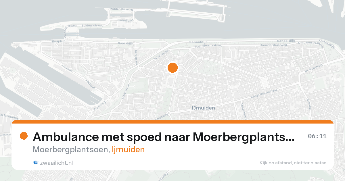 Ambulance met spoed naar Moerbergplantsoen in Ijmuiden — 17 aug 2026