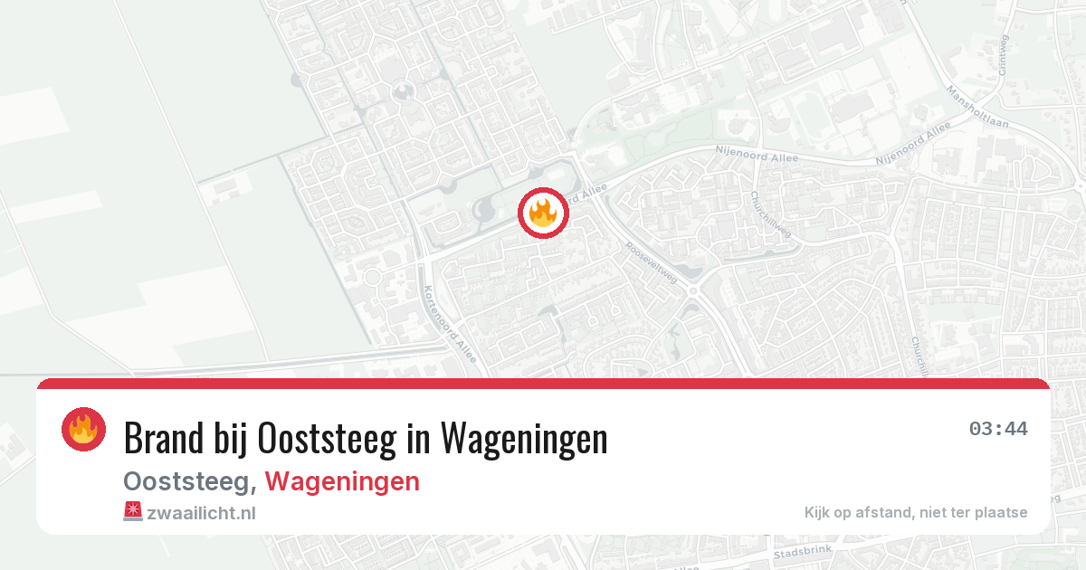 Brand bij Ooststeeg in Wageningen — 28 jun 2026