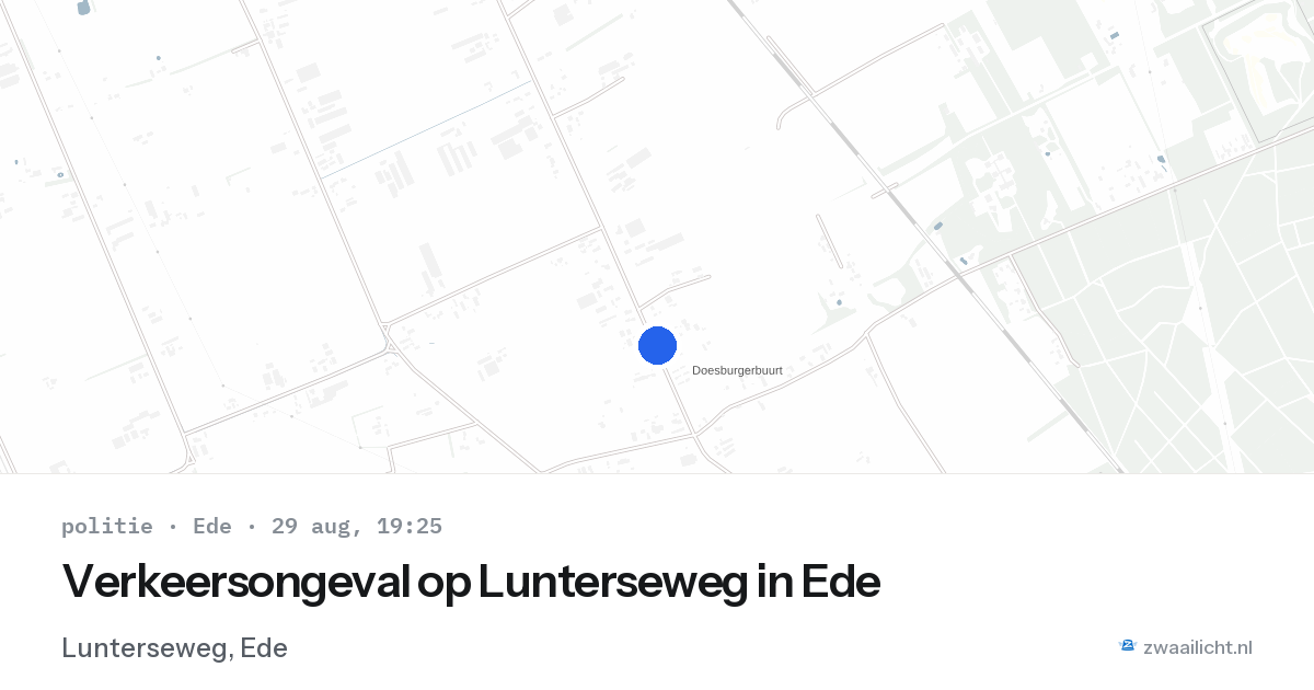 Verkeersongeval op Lunterseweg in Ede — 29 aug 2026