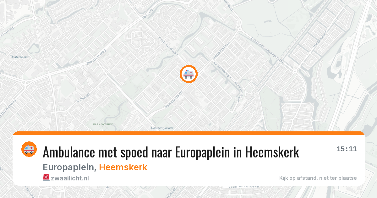 Ambulance met spoed naar Europaplein in Heemskerk — 31 jul 2026