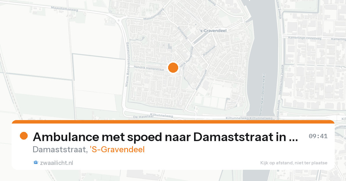 Ambulance met spoed naar Damaststraat in 'S-Gravendeel — 25 aug 2026