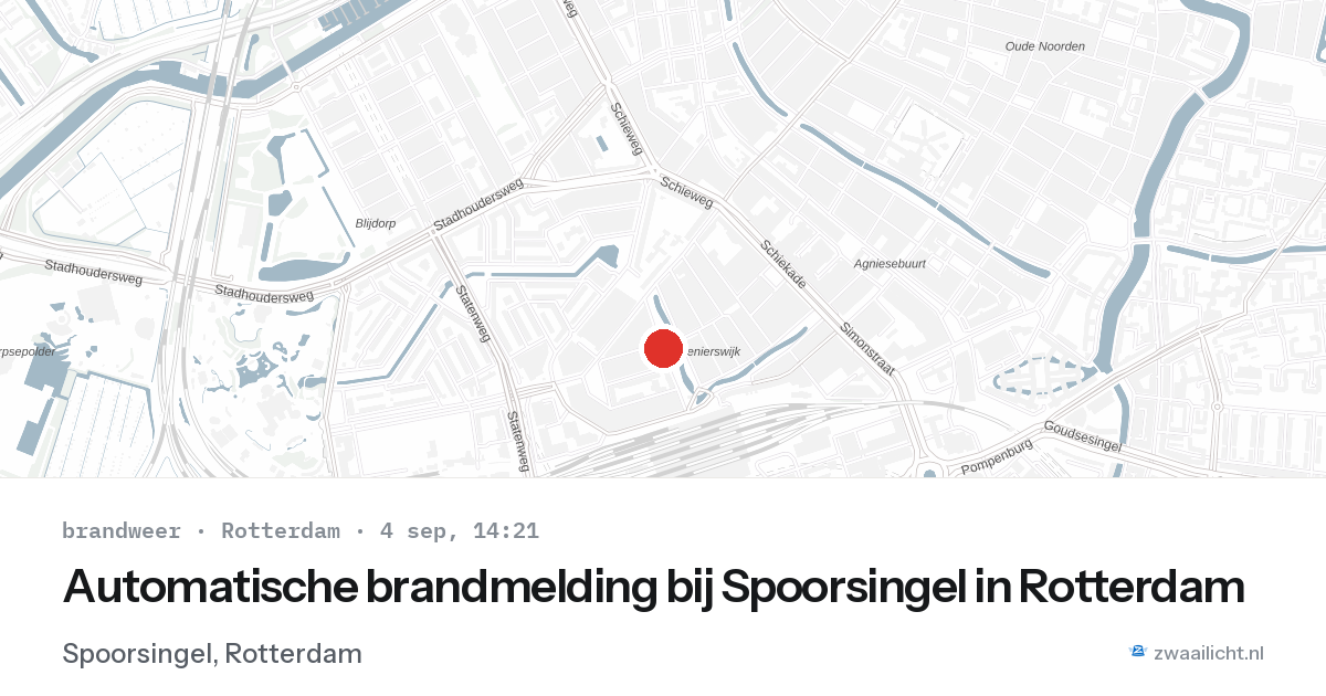 Automatische brandmelding bij Spoorsingel in Rotterdam — 4 sep 2026