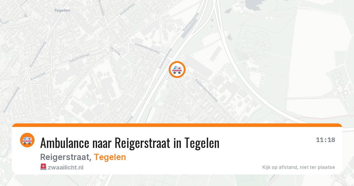 Ambulance naar Reigerstraat in Tegelen — 6 aug 2026