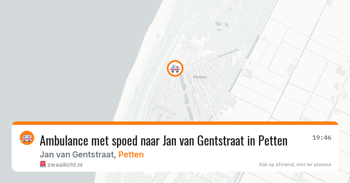 Ambulance met spoed naar Jan van Gentstraat in Petten — 9 jun 2026