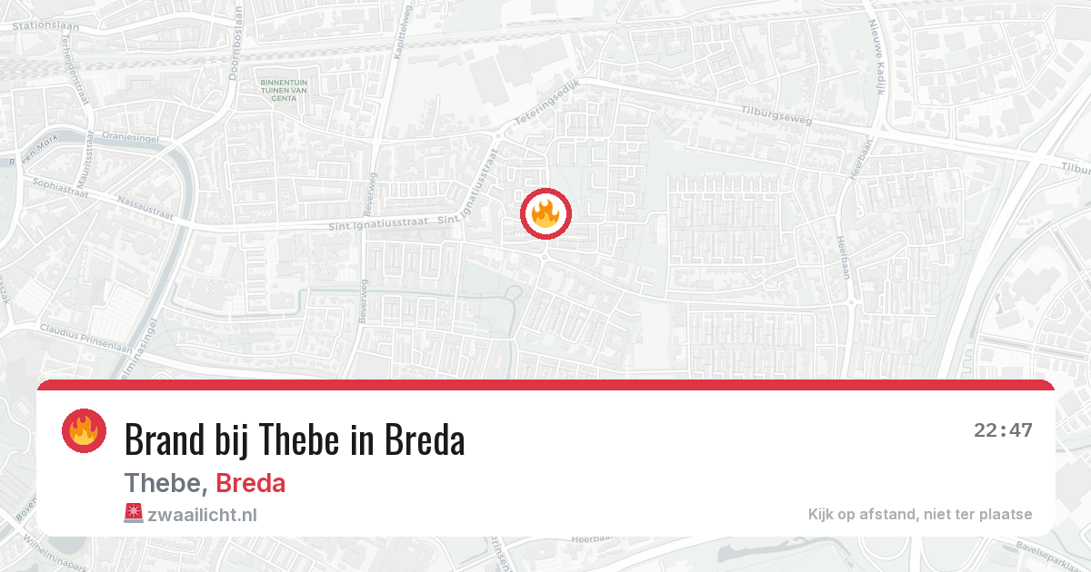 Brand bij Thebe in Breda — 9 aug 2026