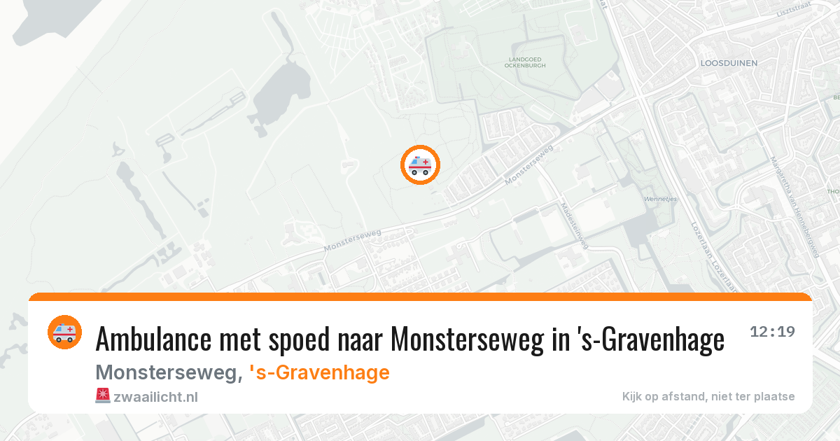 Ambulance met spoed naar Monsterseweg in 's-Gravenhage — 13 aug 2026