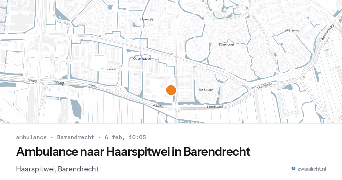Ambulance naar Haarspitwei in Barendrecht — 6 feb 2026