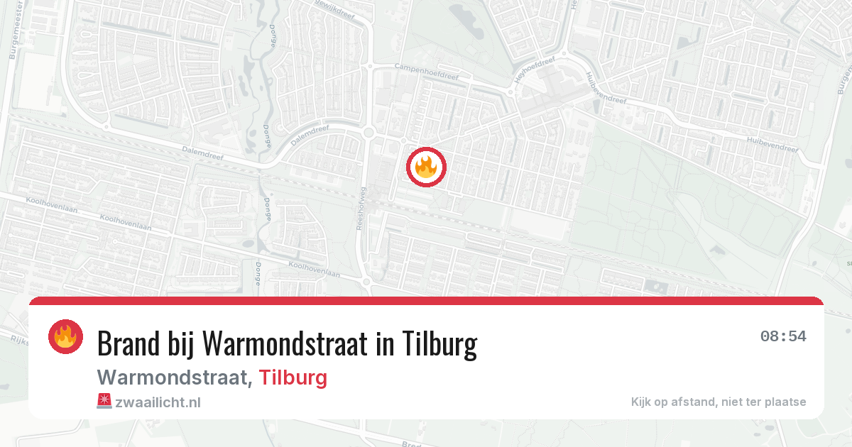 Brand bij Warmondstraat in Tilburg — 19 mrt 2026