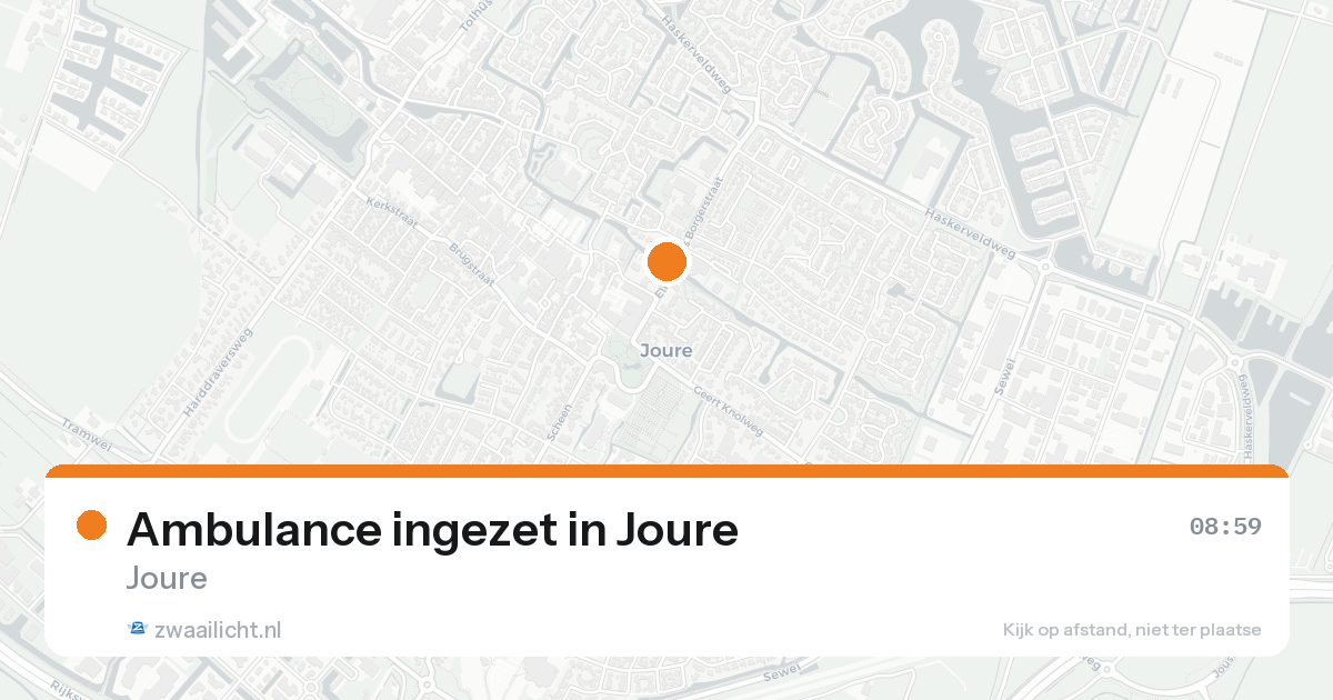 Ambulance ingezet in Joure — 9 aug 2026 | 🚨 Zwaailicht.nl