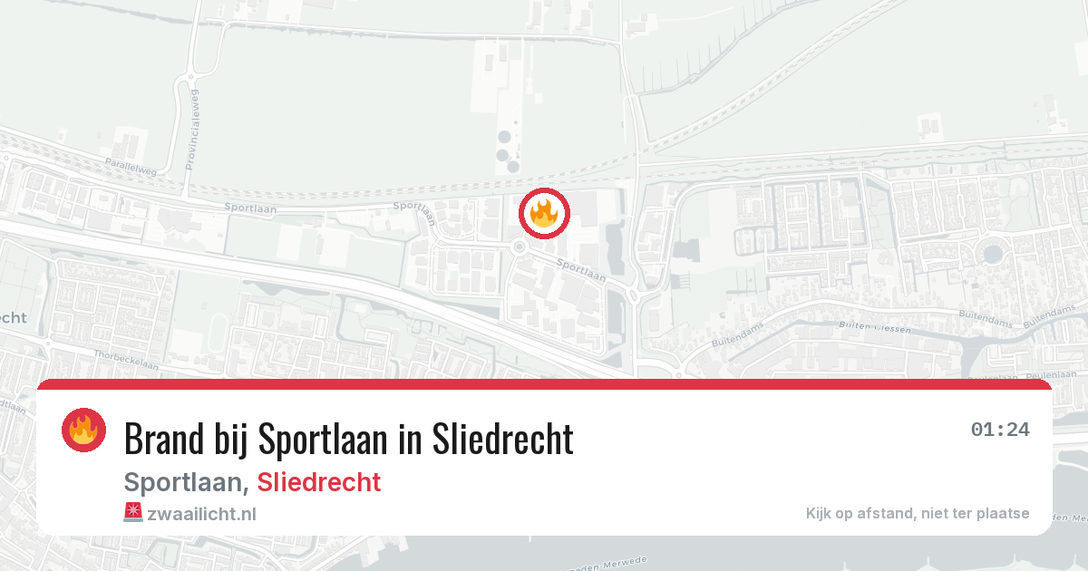 Brand bij Sportlaan in Sliedrecht — 5 jun 2026