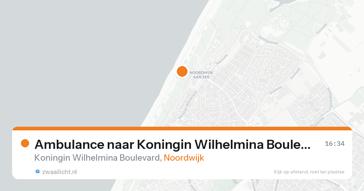 Ambulance naar Koningin Wilhelmina Boulevard in Noordwijk — 17 aug 2026