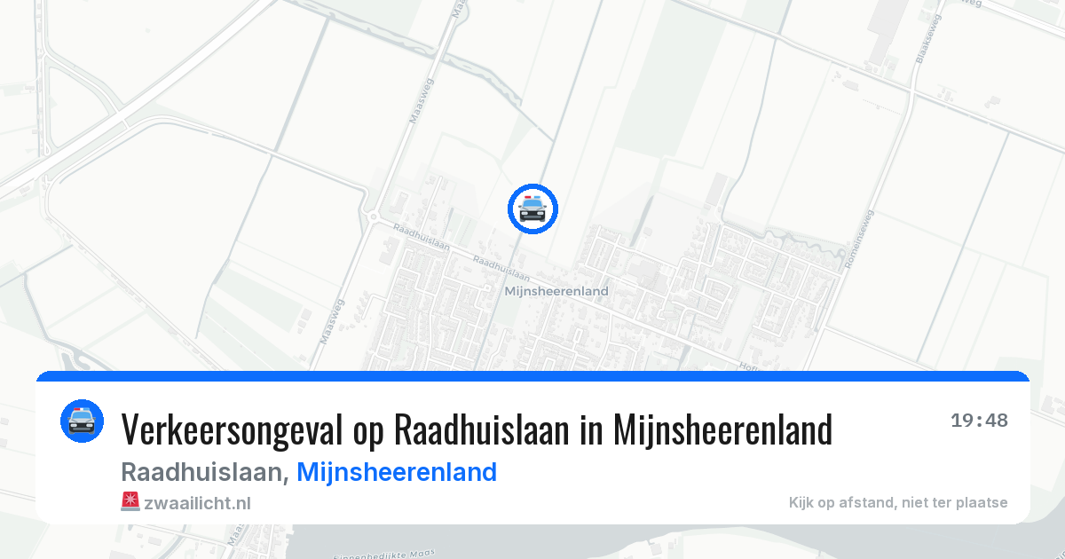 Verkeersongeval op Raadhuislaan in Mijnsheerenland — 23 jul 2026