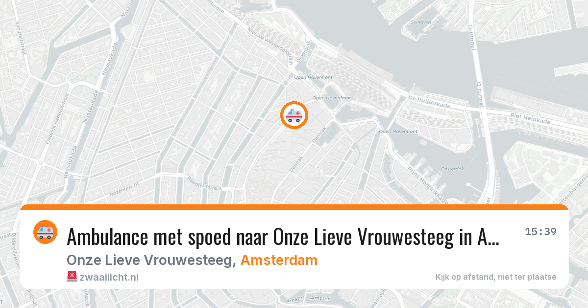 Ambulance met spoed naar Onze Lieve Vrouwesteeg in Amsterdam — 21 jul 2026