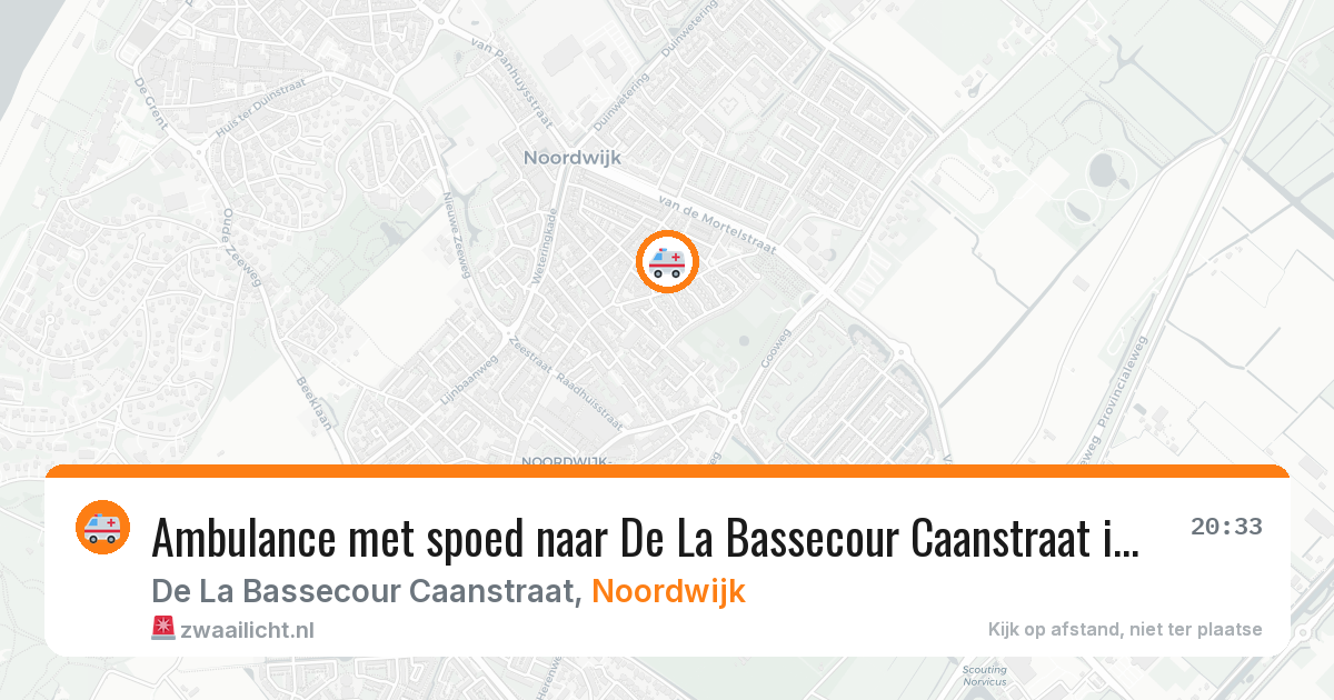 Ambulance met spoed naar De La Bassecour Caanstraat in Noordwijk — 21 jan 2026
