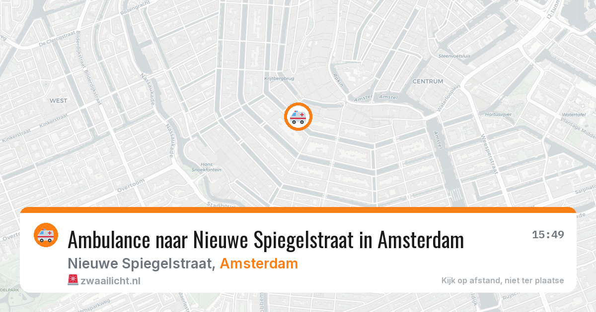 Ambulance naar Nieuwe Spiegelstraat in Amsterdam — 26 jun 2026