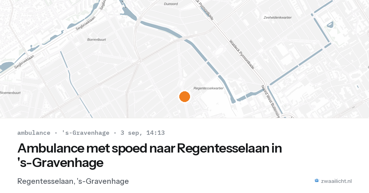 Ambulance met spoed naar Regentesselaan in 's-Gravenhage — 3 sep 2026