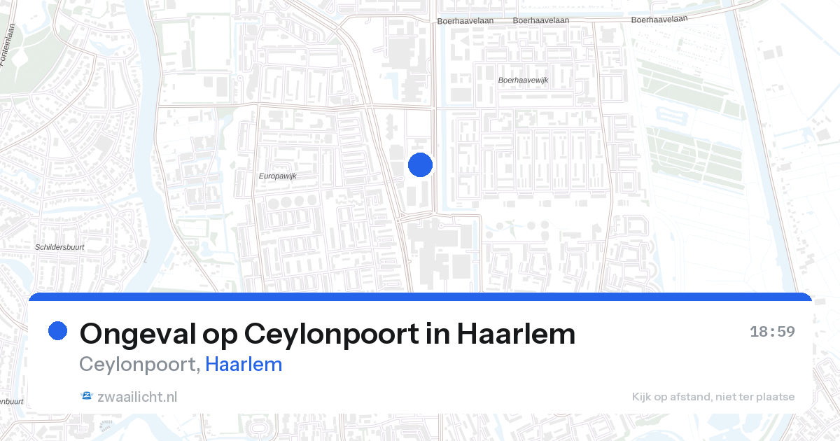Ongeval op Ceylonpoort in Haarlem — 28 aug 2026