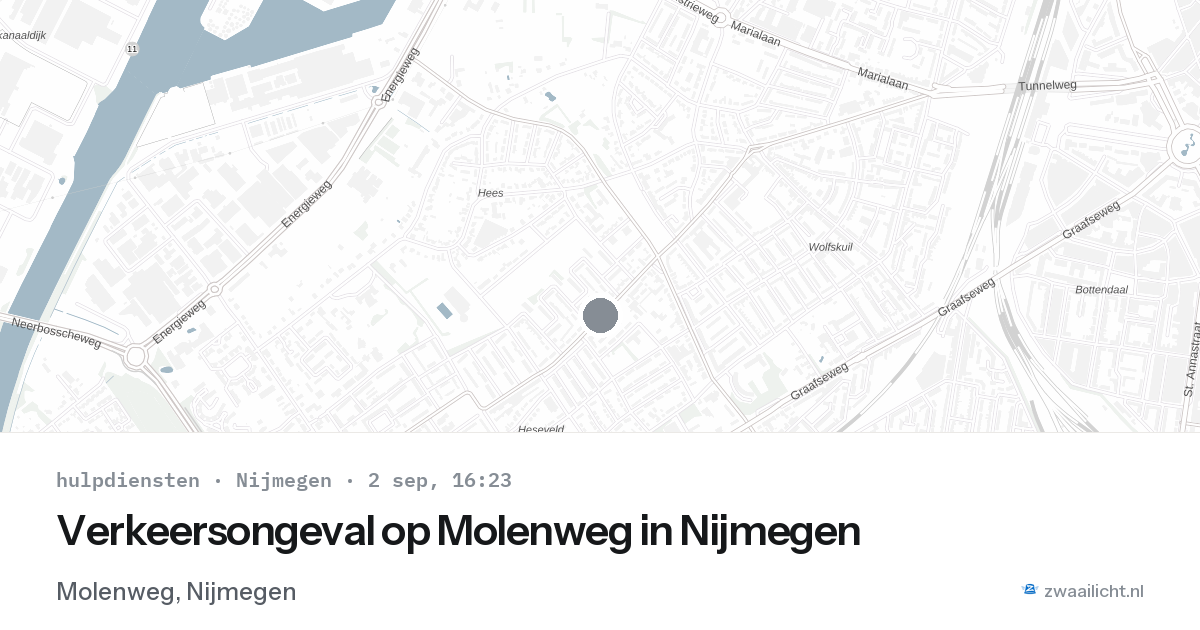 Verkeersongeval op Molenweg in Nijmegen — 2 sep 2026