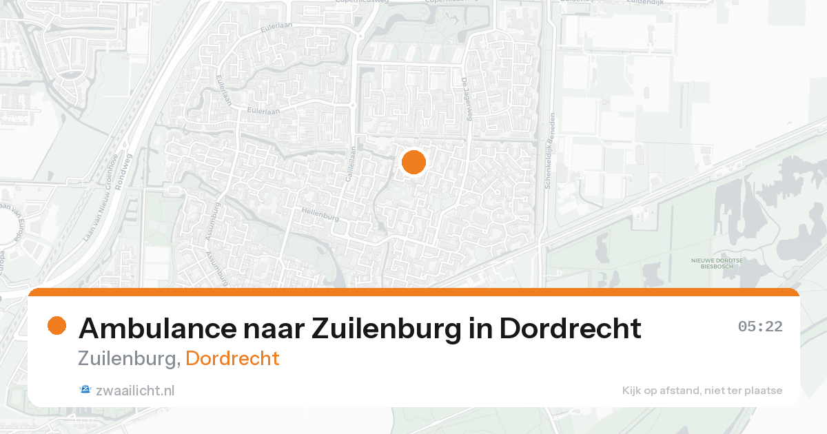 Ambulance naar Zuilenburg in Dordrecht — 20 aug 2026