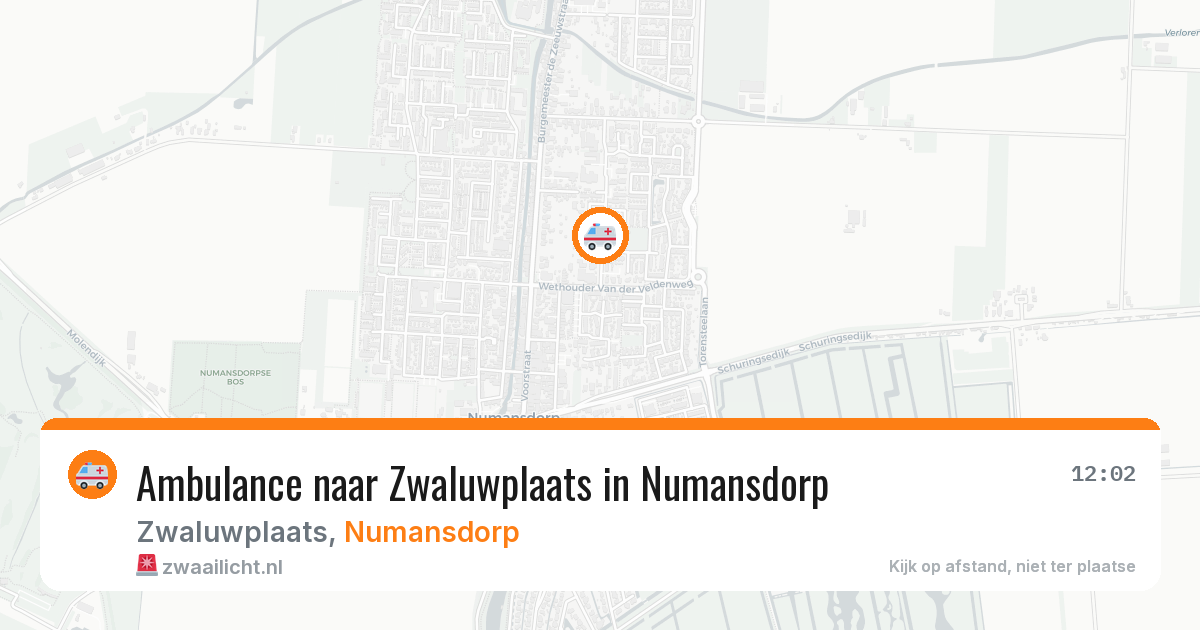 Ambulance naar Zwaluwplaats in Numansdorp — 13 jul 2026