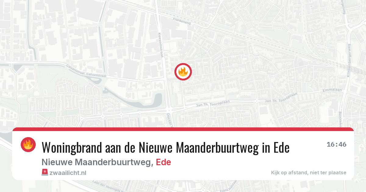 Woningbrand aan de Nieuwe Maanderbuurtweg in Ede — 18 jun 2026