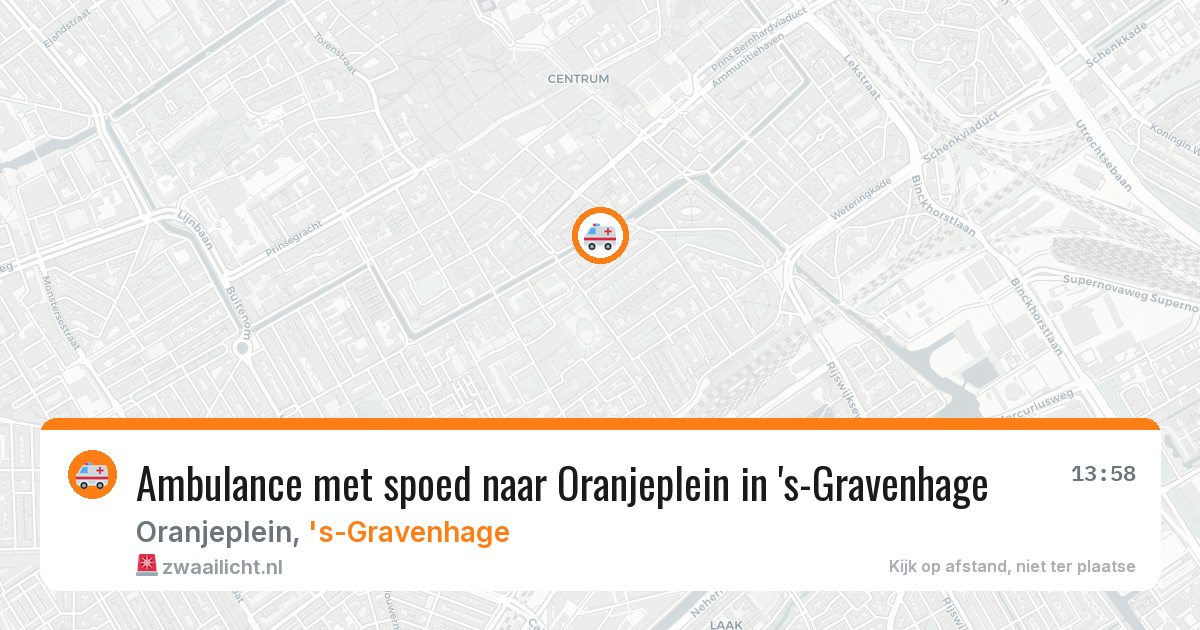 Ambulance met spoed naar Oranjeplein in 's-Gravenhage — 26 jul 2026