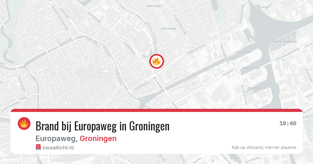 Brand bij Europaweg in Groningen — 6 jul 2026