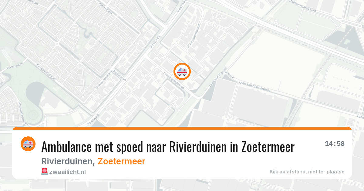 Ambulance met spoed naar Rivierduinen in Zoetermeer — 3 aug 2026