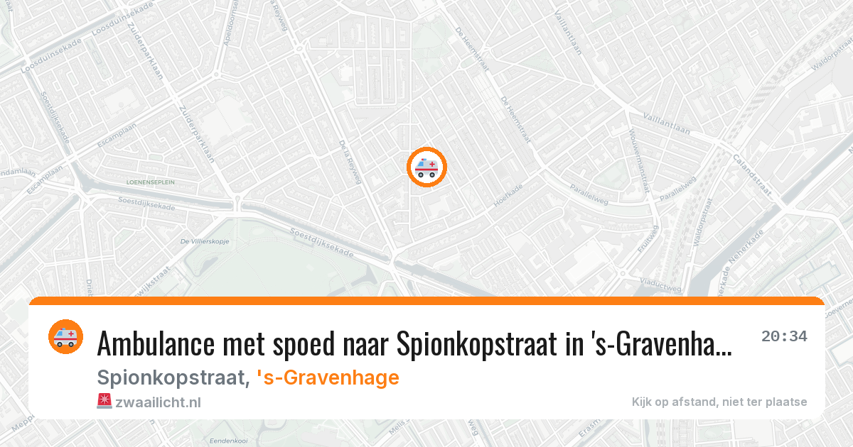 Ambulance met spoed naar Spionkopstraat in 's-Gravenhage — 22 apr 2026