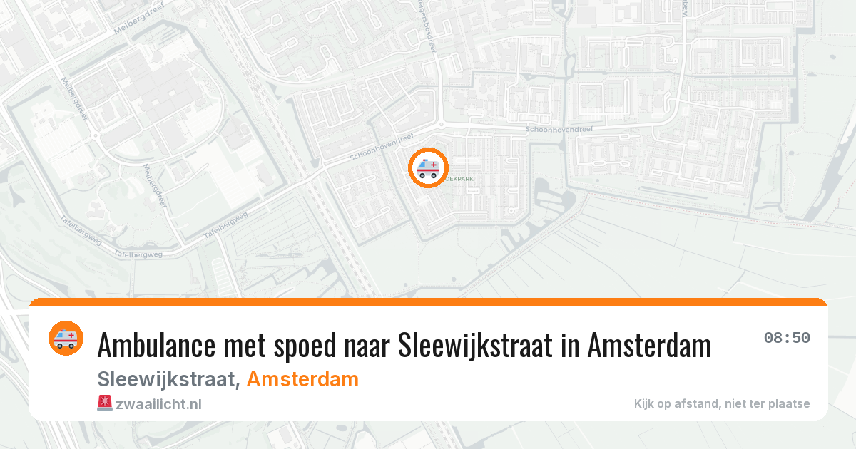 Ambulance met spoed naar Sleewijkstraat in Amsterdam — 21 apr 2026