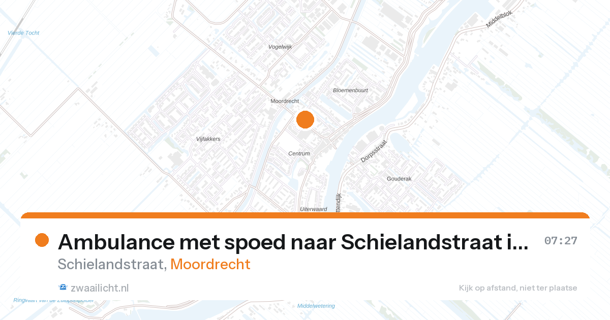 Ambulance met spoed naar Schielandstraat in Moordrecht — 10 mei 2026
