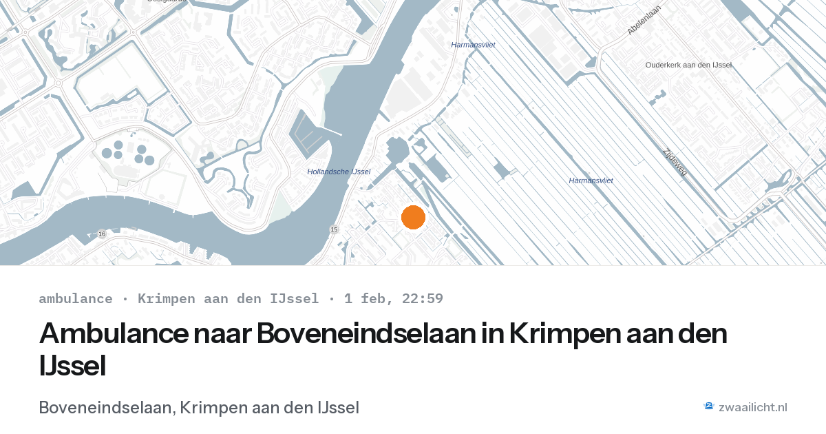 Ambulance naar Boveneindselaan in Krimpen aan den IJssel — 1 feb 2026