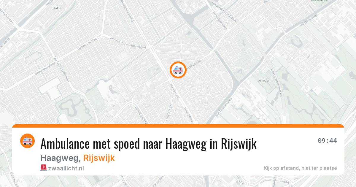 Ambulance met spoed naar Haagweg in Rijswijk — 13 aug 2026