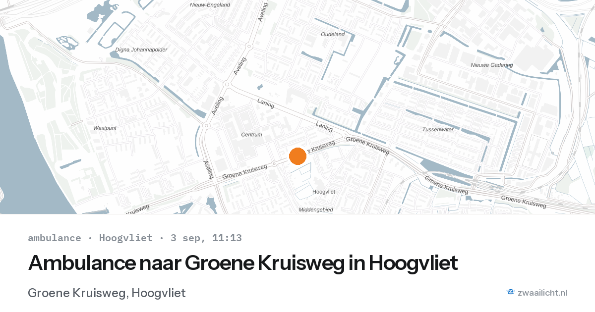 Ambulance naar Groene Kruisweg in Hoogvliet — 3 sep 2026