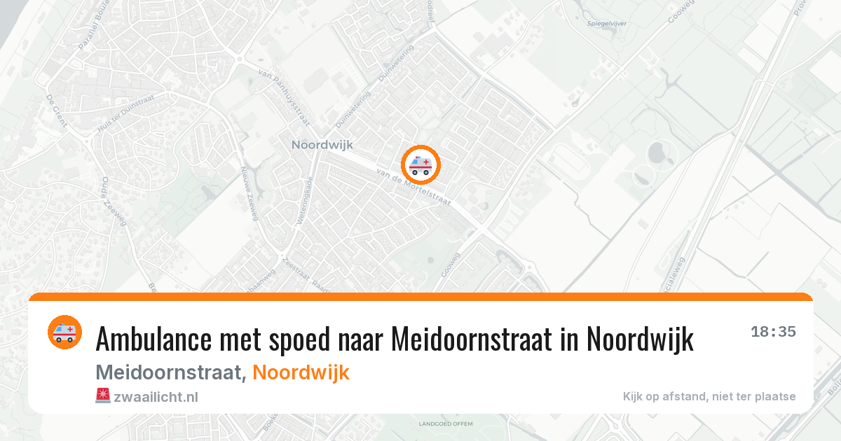 Ambulance met spoed naar Meidoornstraat in Noordwijk — 19 jul 2026