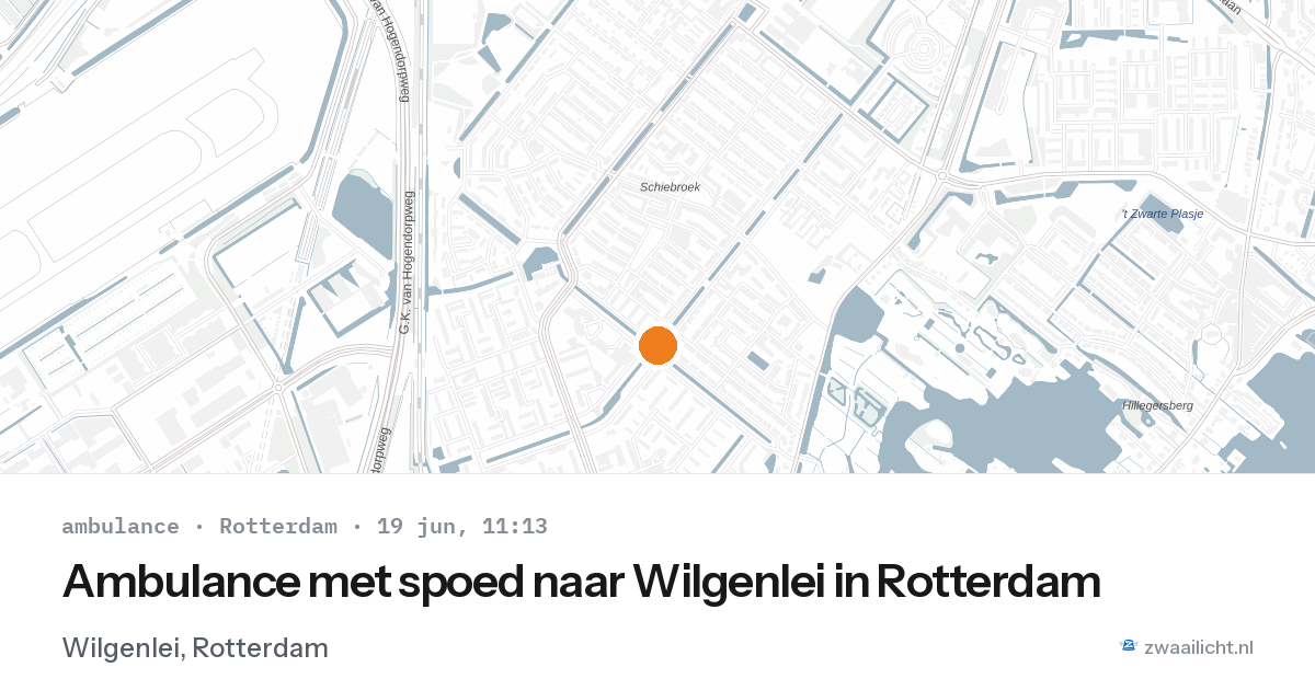 Ambulance met spoed naar Wilgenlei in Rotterdam — 19 jun 2026