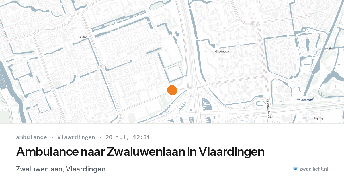 Ambulance naar Zwaluwenlaan in Vlaardingen — 20 jul 2026