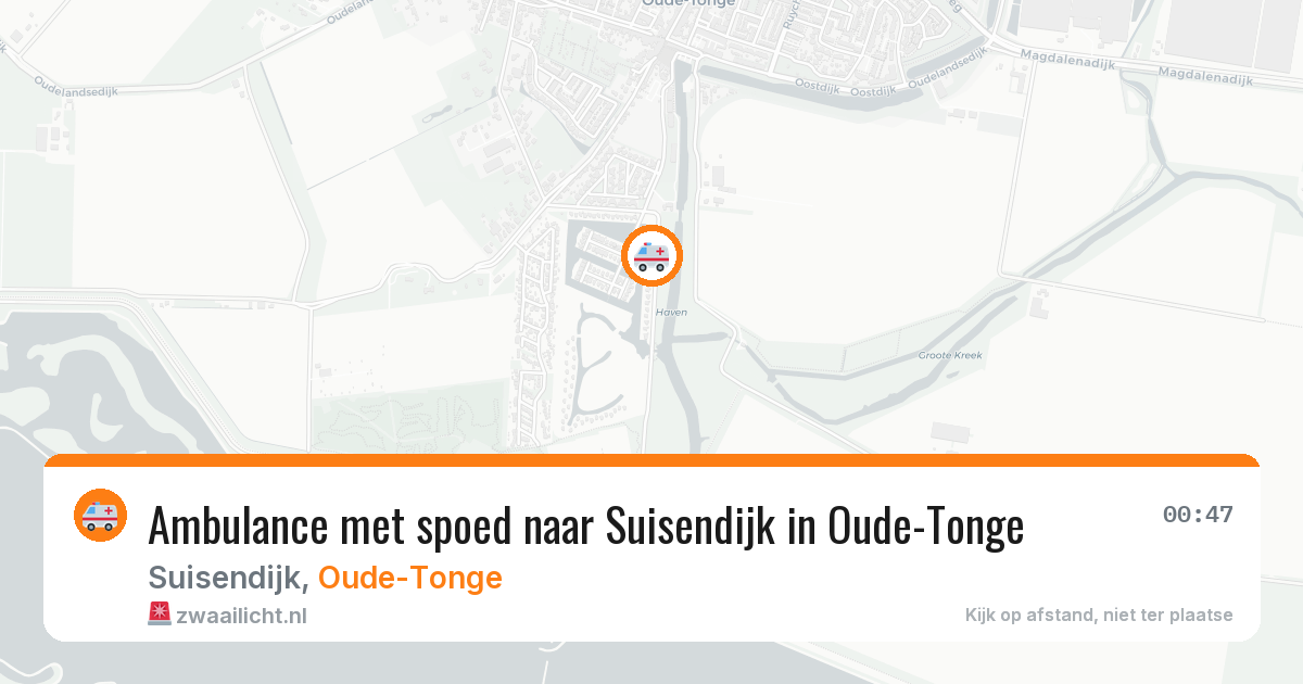 Ambulance met spoed naar Suisendijk in Oude-Tonge — 13 aug 2026