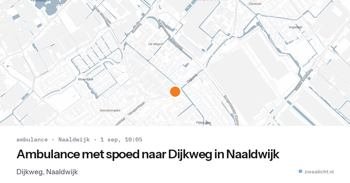 Ambulance met spoed naar Dijkweg in Naaldwijk — 1 sep 2026