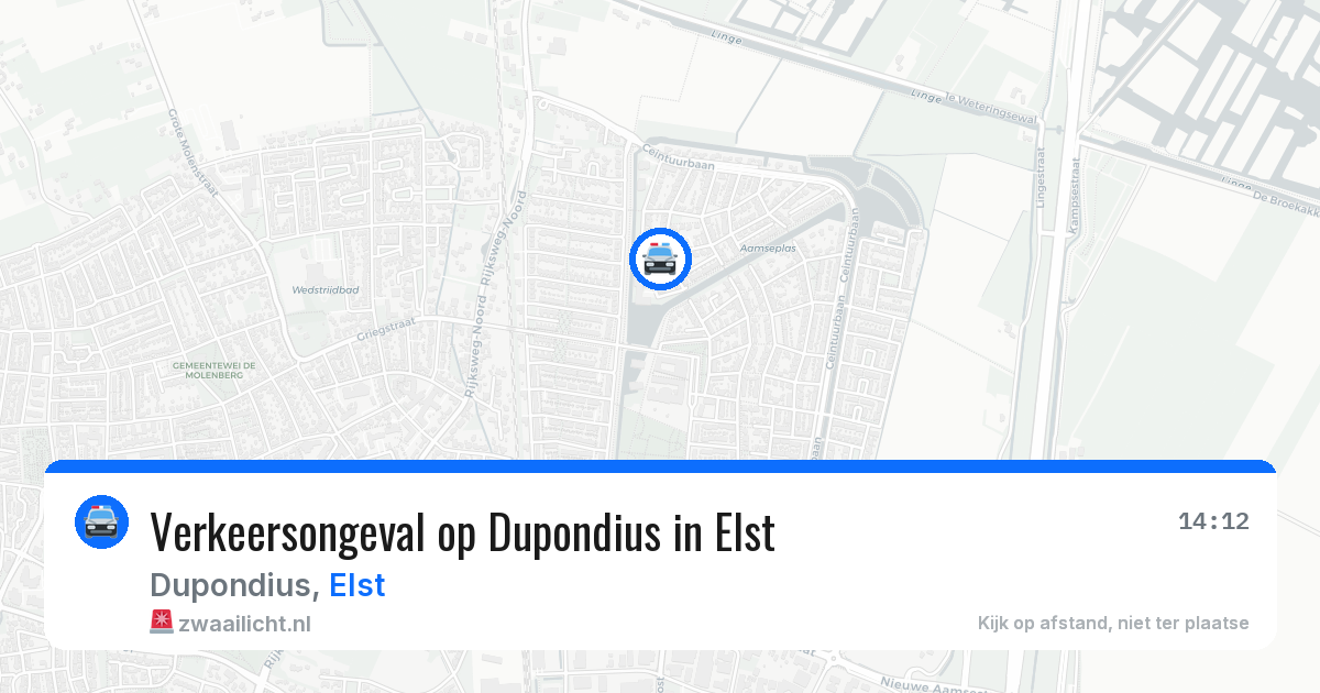 Verkeersongeval op Dupondius in Elst — 1 mei 2026