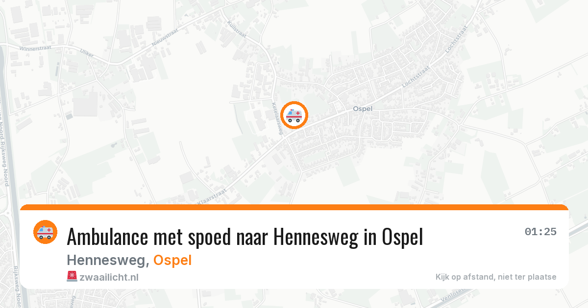 Ambulance met spoed naar Hennesweg in Ospel — 8 aug 2026