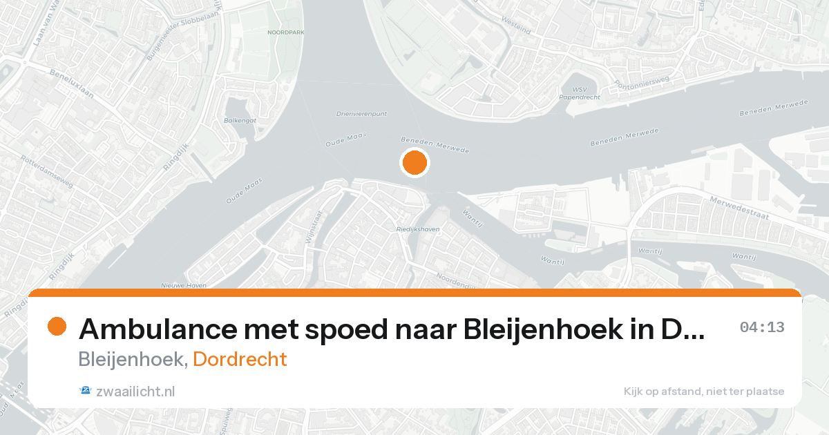 Ambulance met spoed naar Bleijenhoek in Dordrecht — 18 aug 2026