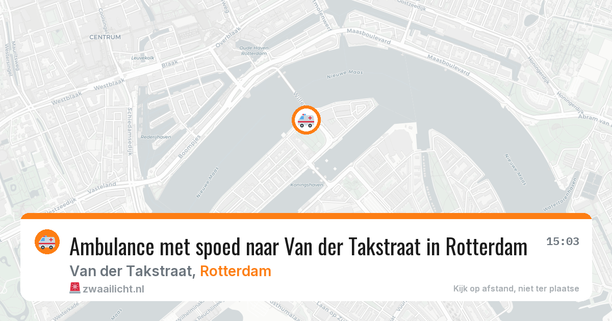 Ambulance met spoed naar Van der Takstraat in Rotterdam — 14 mrt 2026