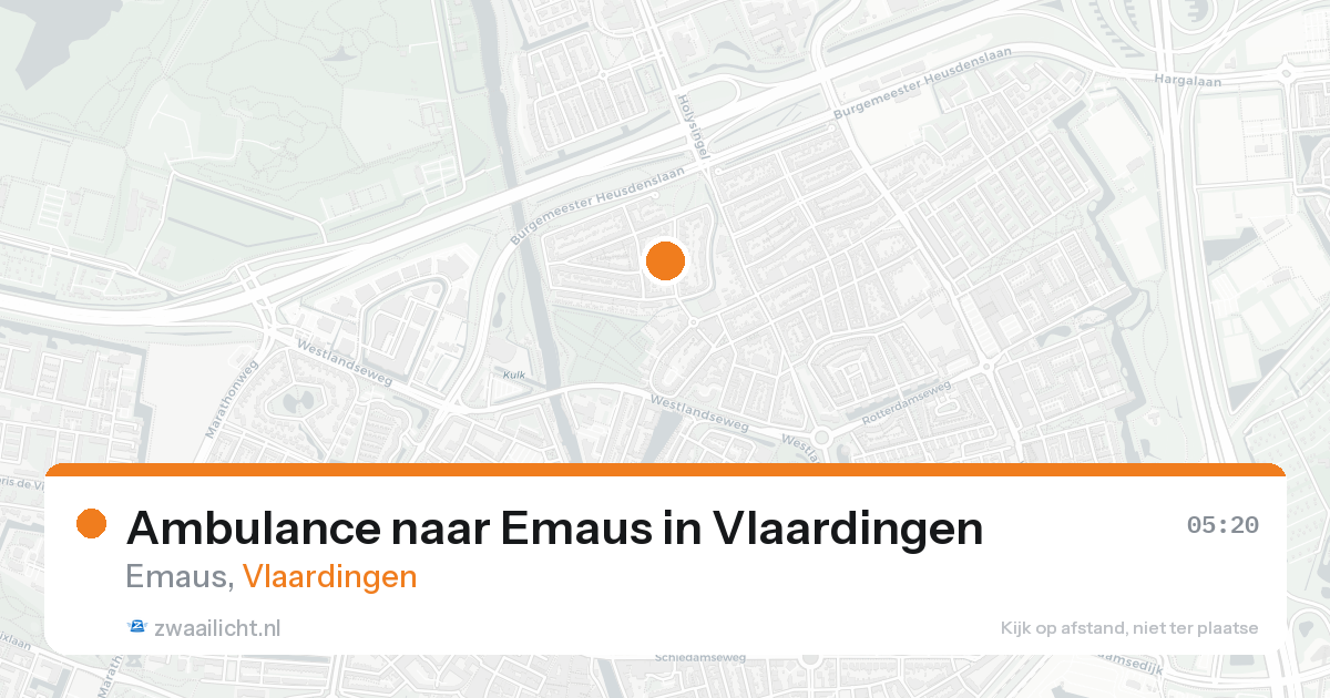 Ambulance naar Emaus in Vlaardingen — 16 aug 2026