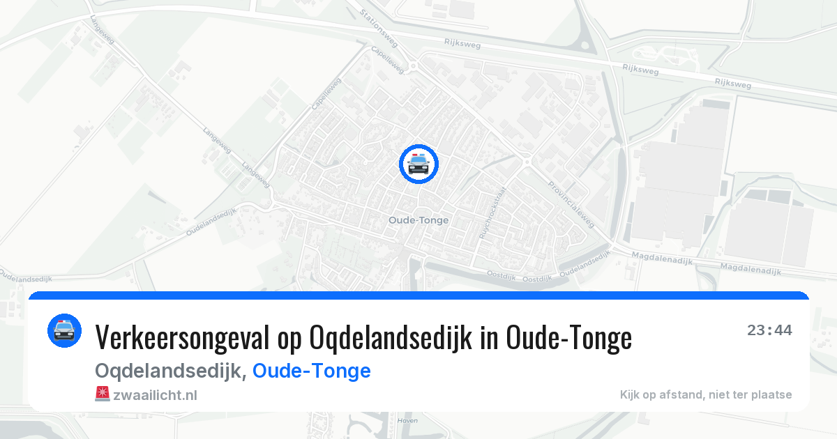 Verkeersongeval op Oqdelandsedijk in Oude-Tonge — 9 jun 2026