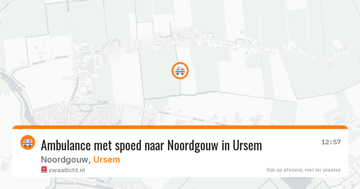 Ambulance met spoed naar Noordgouw in Ursem — 27 jun 2026