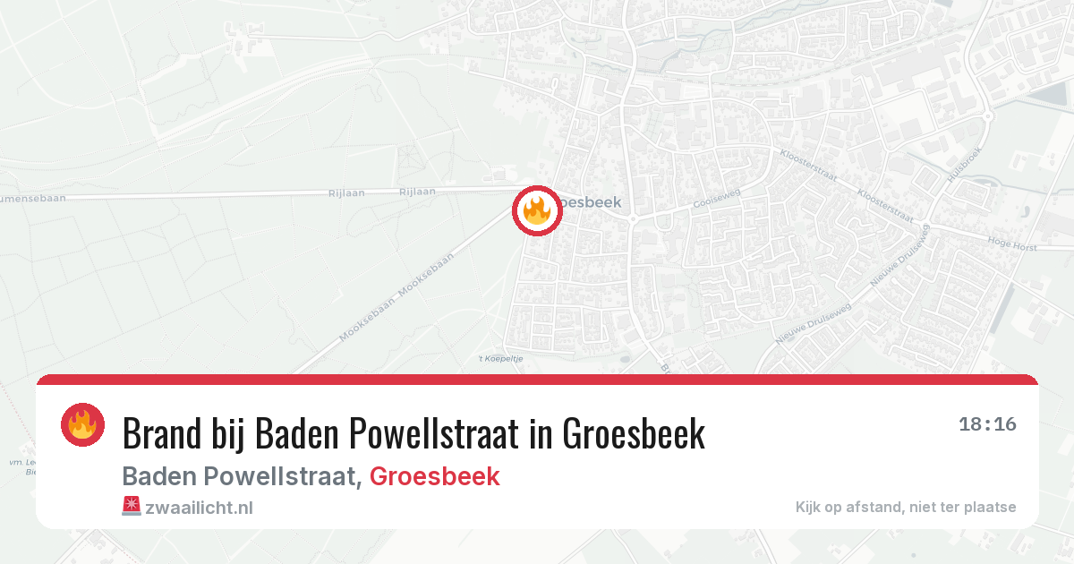 Brand bij Baden Powellstraat in Groesbeek — 21 apr 2026