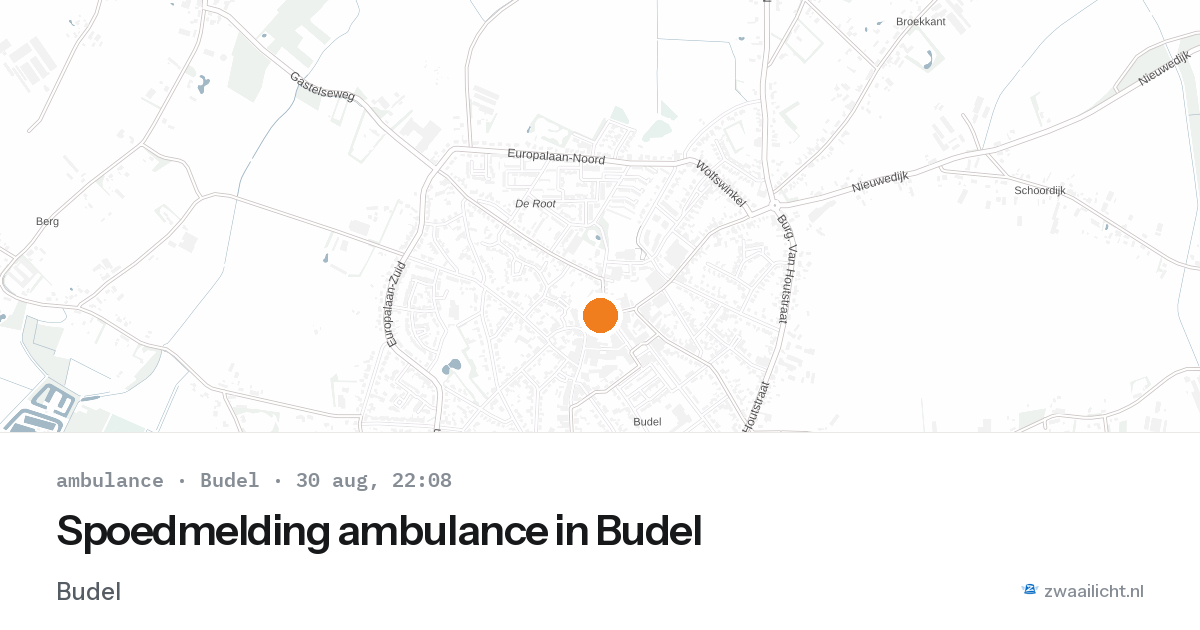 Spoedmelding ambulance in Budel — 30 aug 2026