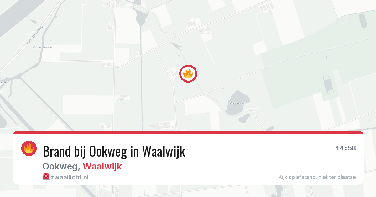 Brand bij Ookweg in Waalwijk — 11 aug 2026